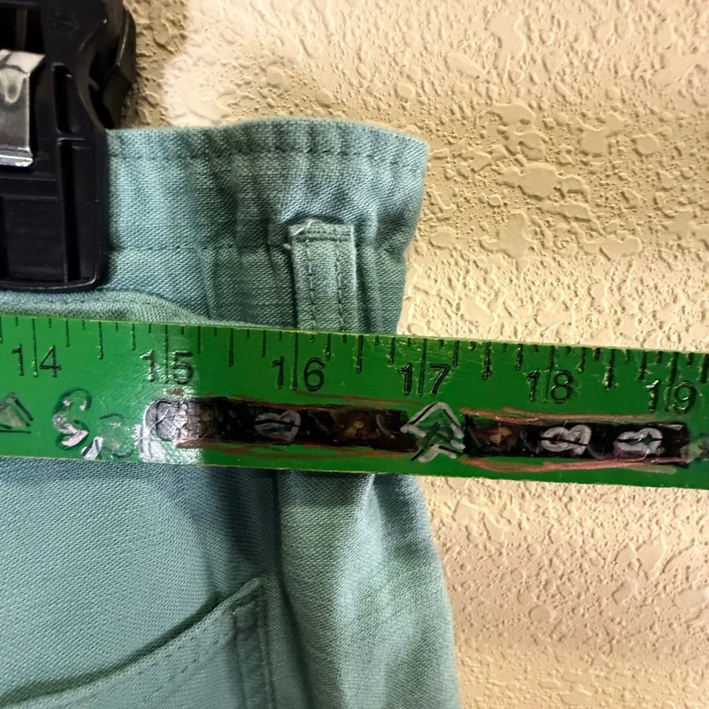 J. Crew Re-Imagined Seafoam Green Paperbag Pants with Tie Belt Cotton Sz 14
